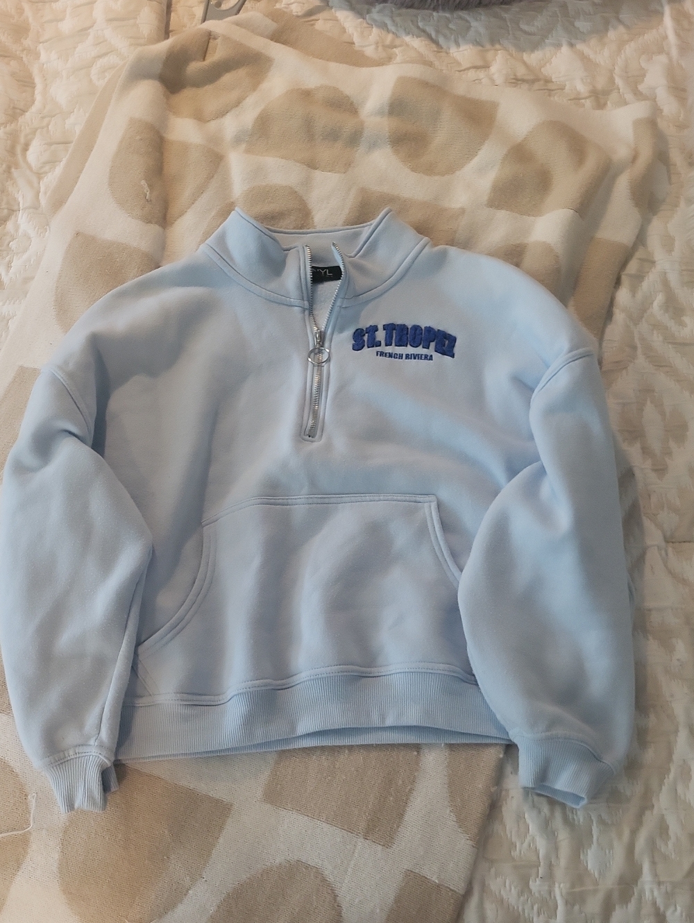 Light Blue St. Tropez French Riviera Half-Zip Pullover - Picture 5 of 5